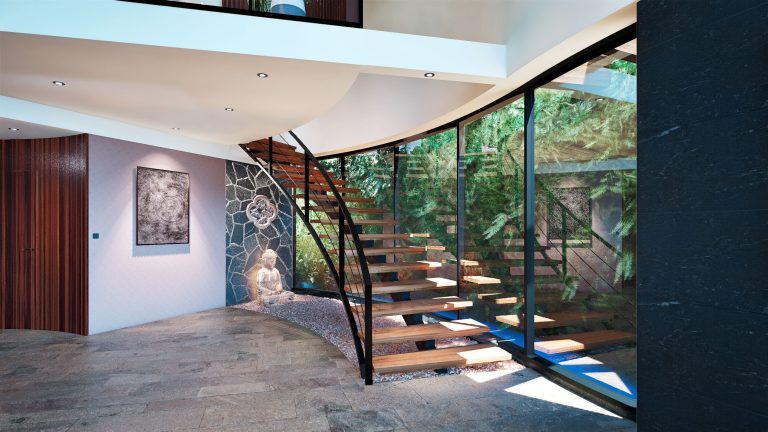 Vista de la escalera